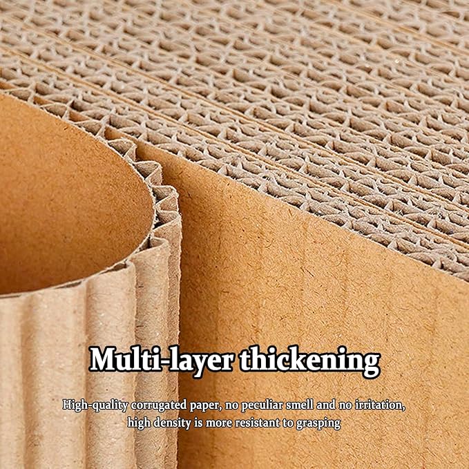 5 Packs in 1 Cat Scratch Pad with Box for Indoor Cats, Larger-Sized Durable Recyclable and Reversible Cardboard Cat Scratching Pad for Rest and Play - Image 4