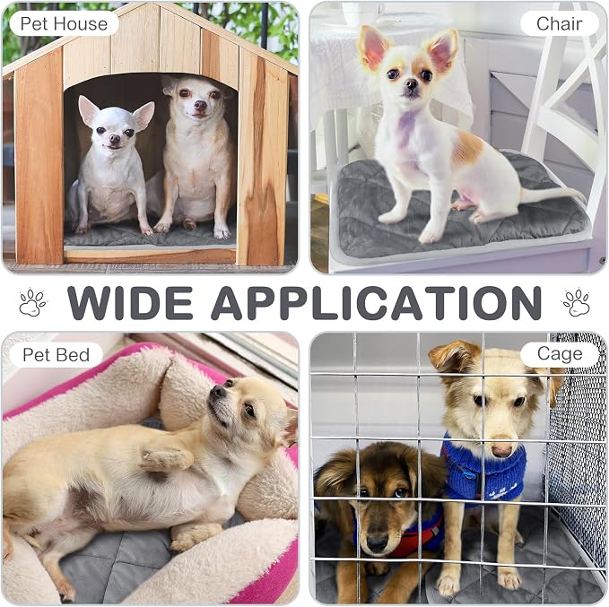 8 Pack Self Heating Cat Mat Self Warming Cat Bed Extra Warm Thermal Pet Bed Mat Reflects Body Heat Washable Dog Crate Pad for Indoor Outdoor Pets(Gray,16 x 16 Inch) - Image 4