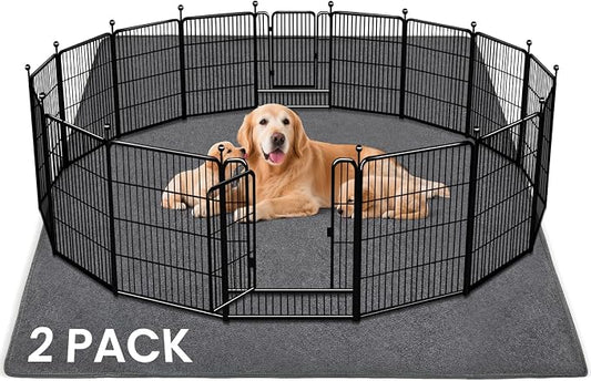 2 Pack Extra Large Washable Pee Pads for Dogs 72"x72" Reusable Dog Mat for Floor Non-Slip Waterproof Pee Pads for Dogs Fast Absorbent Pet Whelping Pads Puppy Playpen Mat for Incontinence, Housebreak by FURWEY