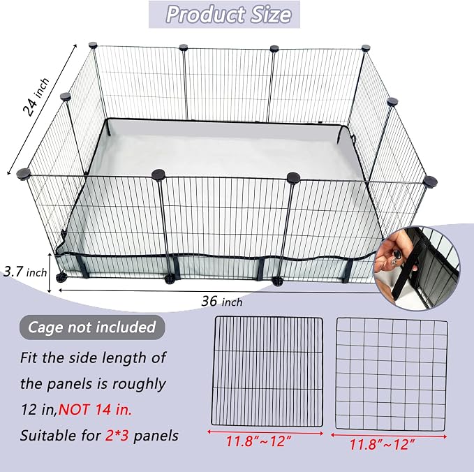 DZWLKJ Guinea Pig Cage Liner Tarp Bottom Waterproof and Washable Base Also for Rabbits, Bunny, Chinchesillas, Hedgehog, Ferrets and Other Small Animals(24x36 inches) - Image 2