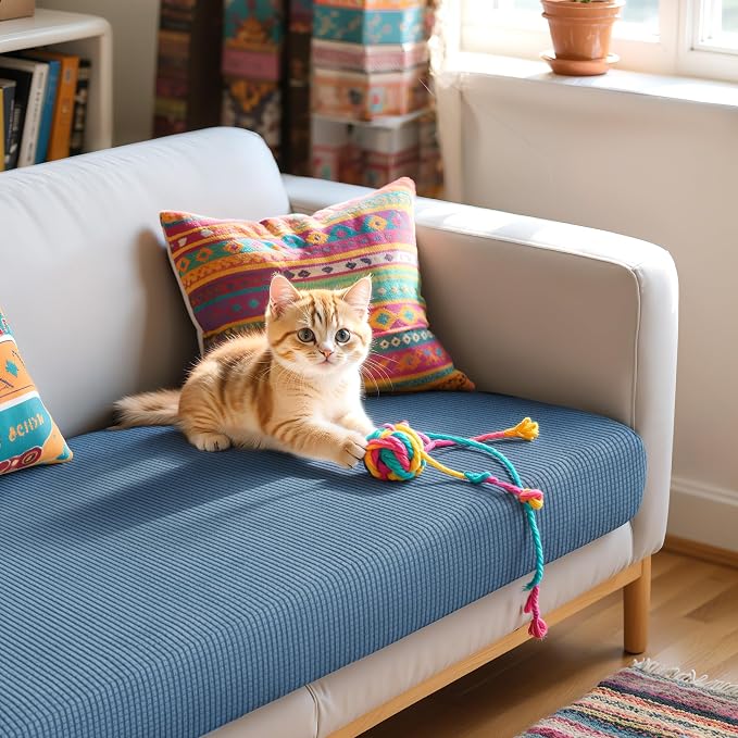 Hokway Couch Cushion Covers Stretch Cushion Covers Sofa Seat Cushion Slipcover Cushion Protector(DenimBlue, Large) - Image 8