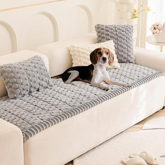 Tiwwie Couch Cover for Dogs Fuzzy Sofa Covers for Pet, Non Slip Sofas Pad | Dog Cover for Couch with Grip Backing, Pet-Friendly Washable Sofa Slipcover Cushion Protector, Pet Dogs Mat by TIWWIE
