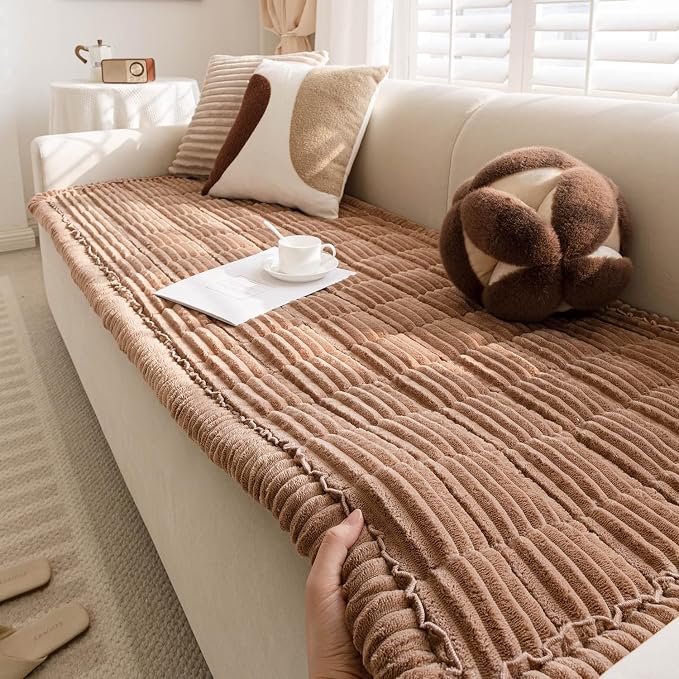 Couch Cover for Dogs Washable, Non-Slip Pet Couch Covers for Sofa, Fuzzy Dog Couch Cover Blanket for Furniture Protector (Z-Coffee, 27.6" x 70.9"/70 x 180cm) - Image 6