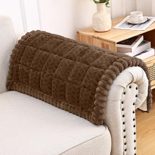Smiry Couch Cover for Dogs, Non Slip Fuzzy Pet Sofa Arm Covers Washable | Sofa Slipcovers for Armrest & Backrest, Soft Thick Furniture Protector for Cats Dogs, Against Fur, Dirt (27.6"x27.6") by Smiry