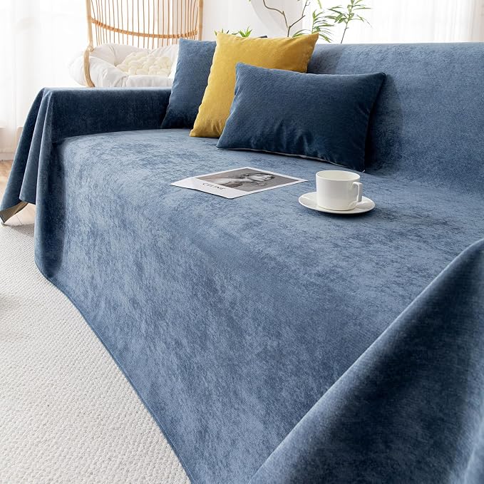 VClife Waterproof Dog Couch Cover Anti Slip Blue Sofa Cover, Durable Anti Pet Scratch Couch Covers for 2 Cushion Couch Sofa Washable Thick Sofa Slipcover Furniture Protector 71"X118" - Image 9