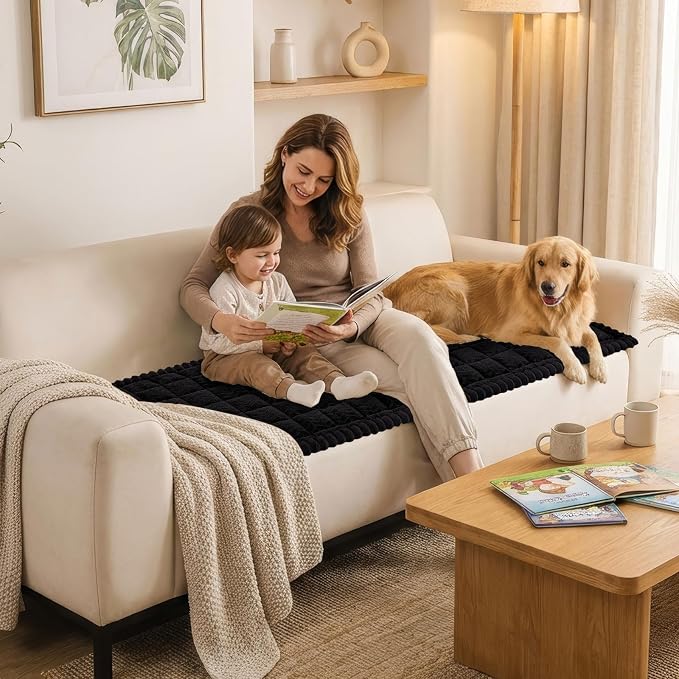 Smiry Couch Cover for Dogs, Non Slip Fuzzy Pet Sofa Covers Washable | Sofa Slipcovers for 3 Cushion Couch, Soft Thick Furniture Protector for Cats Dogs, Against Fur, Dirt, Scratch (27.6"x82.7") - Image 8