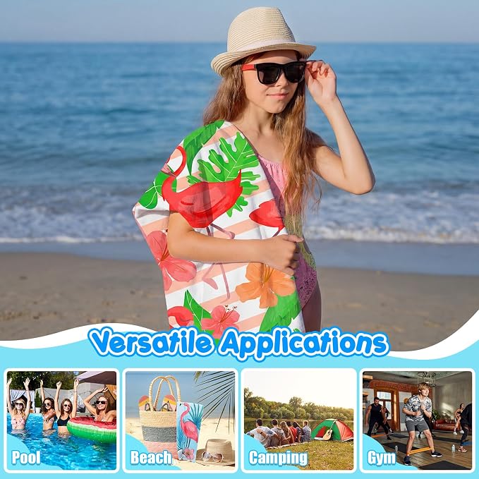 FuWeave 20 Pack Microfiber Beach Towel 28 x 55 Inch Oversized Large Quick Dry Thin Beach Towels for Pool Camping, Sand Free Lightweight Blanket for Women Adults Travel Swimming Sport (Vivid Style) - Image 5
