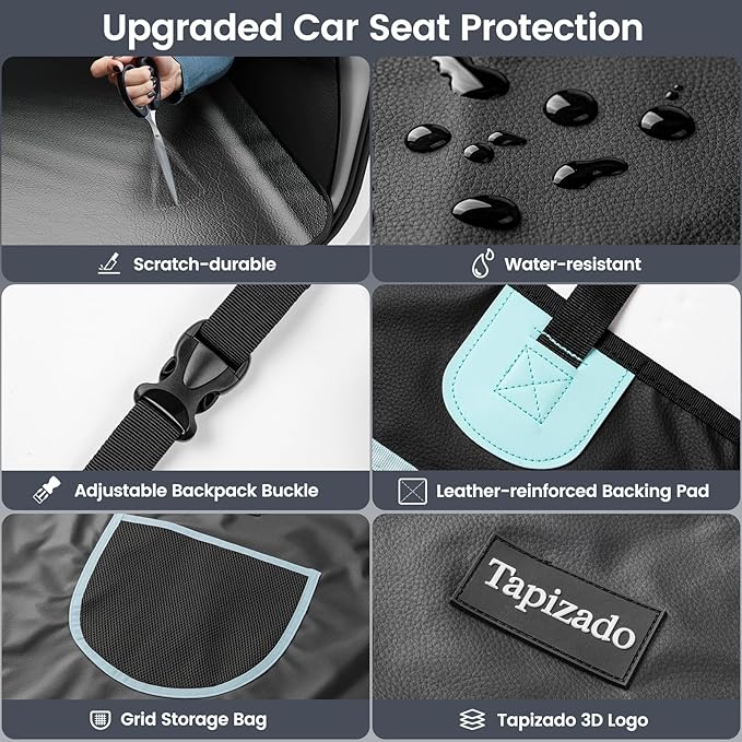 SUV Cargo Liner for Dogs with PU Leather, Waterproof Pet Trunk Cover with Taller Side Panels, Dog Seat Mat for SUVs Vans with Bumper Flap Protector, Non-Slip, Large Size Universal Fit, Black - Image 6