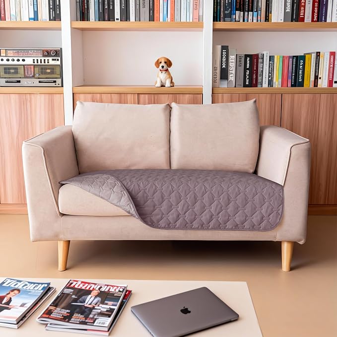 gogobunny 100% Double Sided Waterproof Dog Blanket Soft Pet Bed Cover Reversible Protect Furniture Couch Sofa Car for Puppy Large Dog Cat (Dark Sea Fog/Light Sea Fog, 32x53 Inch (Pack of 1)) - Image 8