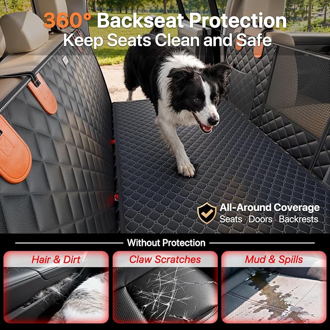 Hard Bottom Dog Truck Seat Cover, Back Seat Extender with Washable Mat, XL | Military-Grade Protection, 650LB Support, 45% More Space for Large Dogs, Waterproof, Fits Crew Cab Trucks & Large SUVs - Image 5
