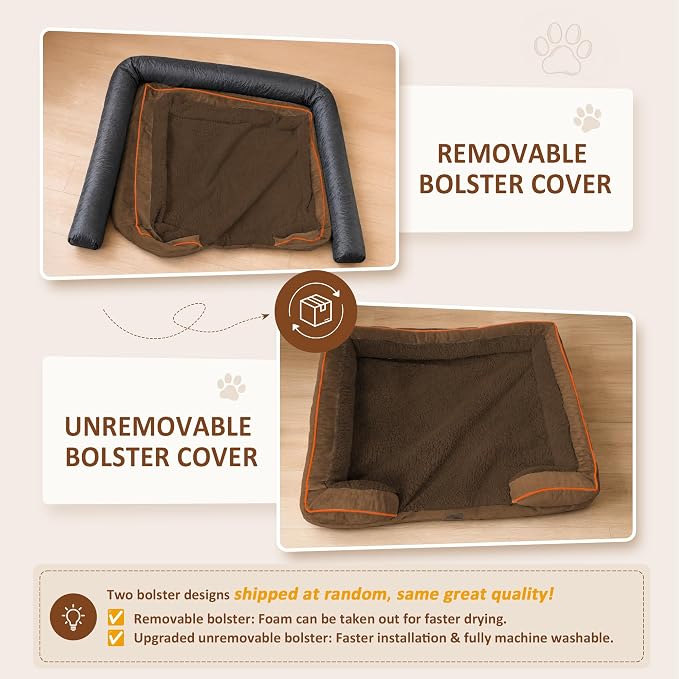 Comfort Expression Orthopedic Dog Bed for Medium Size Dog with Bolster | Waterproof Dog Couch Bed with Washable Cover & Non-Slip Bottom, Supportive Egg Crate Foam Medium Pet Bed, 30x20 Inch - Image 6