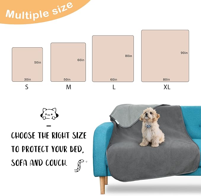 Kritter Planet Waterproof Love Bed Blanket, Reversible Furniture Protector Couch Sofa Cover for Dogs, Waterproof Bed Blanket Pad for Adults, Splash Squirt Blanket for Bed Washable, Queen Size - Image 7