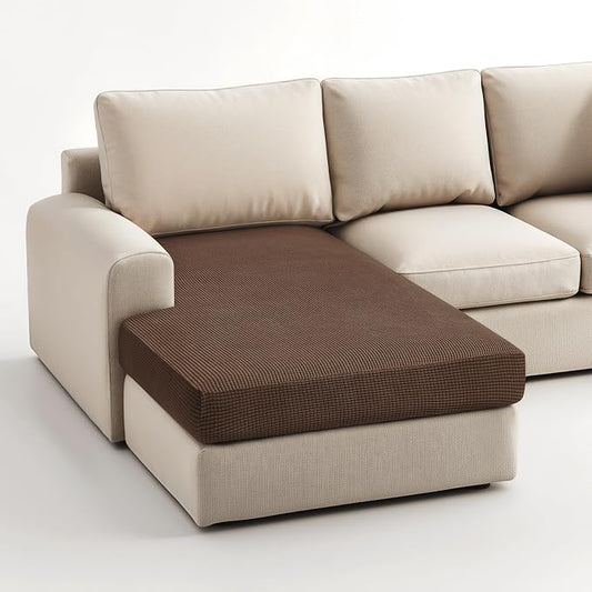 Hokway Stretch Chaise Cover Individual Couch Cushion Slipcovers Reversible Cushion Protector Slipcovers Sofa Cushion Protector Covers (Chaise Cover, Chocolate) by Hokway