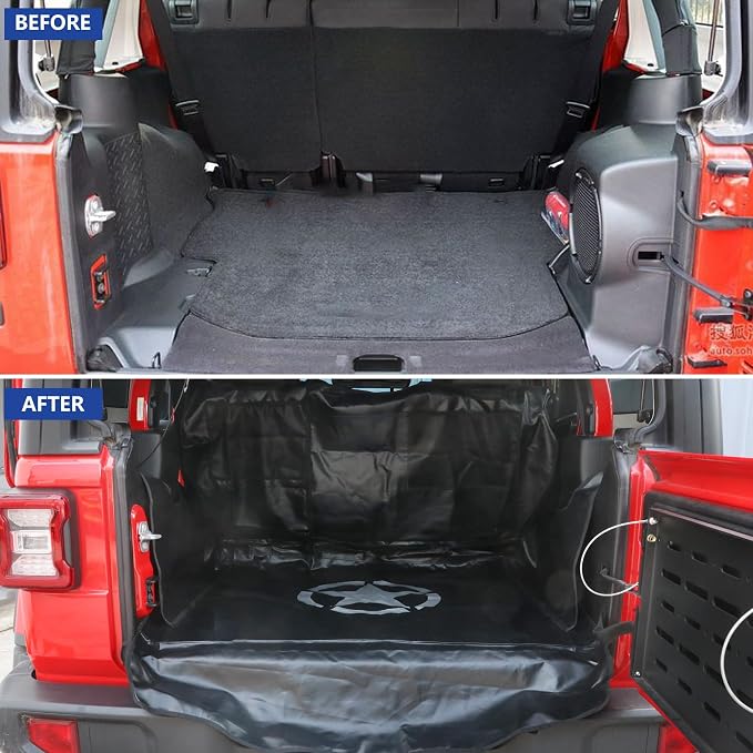 sukemichi Cargo Mat Dog Cargo Liner for 2007-2026 Jeep Wrangler 4 Door,Star | Waterproof oxford material,For 2007-2026 Wrangler JK JL,Nonslip Washable Pet Seat Cover & Anti-Scratch Liner - Image 6