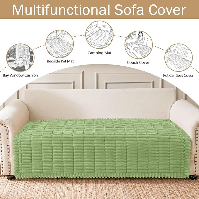 hyha Couch Cover for Dogs, Washable Non Slip Plush Flannel Sofa Protector | Thick Flannel, Silicone Anti-Slip Backing, Pet Hair & Scratch Protection, Fits Sofa & Loveseat (43" x 82.7") - Image 3