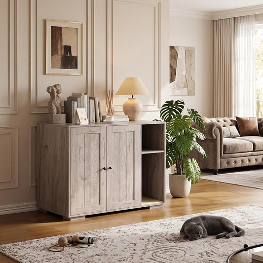 Extra Large Cat Litter Box Enclosure Furniture – Dog-Proof Cabinet with Scrape-resistant Pad, Built-in Outlet, Storage Space for Cat Accessories – Fits Automatic Litter Boxes – Indoor Cat House | Dog-Proof Cabinet with Scrape-resistant Pad, Built-in Ou... by Unknown