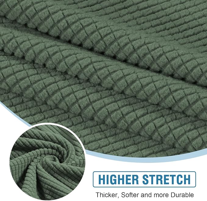 H.VERSAILTEX Sectional Couch Covers 1 Piece Chaise Slipcover L Shape Separate Cushion Couch Cover for Both Left/Right Sectional Couch (Seat Only: 1 Chaises, Loden Frost) - Image 4