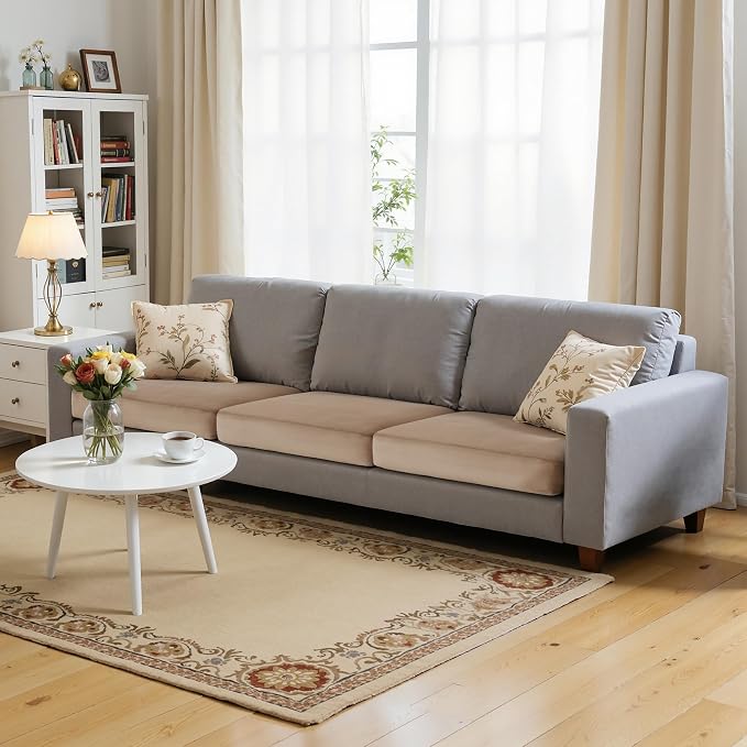 Hokway Velvet Couch Cushion Covers Water Resistant Seat Covers Stretch Sofa Cushion Protector(3 Cushion XL-Sofa, Camel) by Hokway
