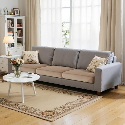 Hokway Velvet Couch Cushion Covers Water Resistant Seat Covers Stretch Sofa Cushion Protector(3 Cushion XL-Sofa, Camel) by Hokway