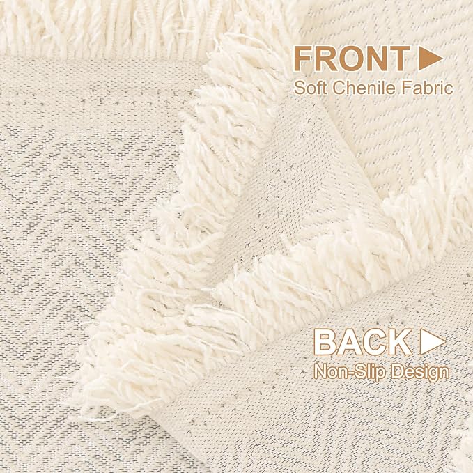 Smiry Couch Cover for Dogs, Chenille Sofa Covers for 3 Cushion Couch | Washable Soft Sofa Slipcover for Pets, Thick Sectional Furniture Protector with Tassels (Beige, 71x134 Inch) - Image 5
