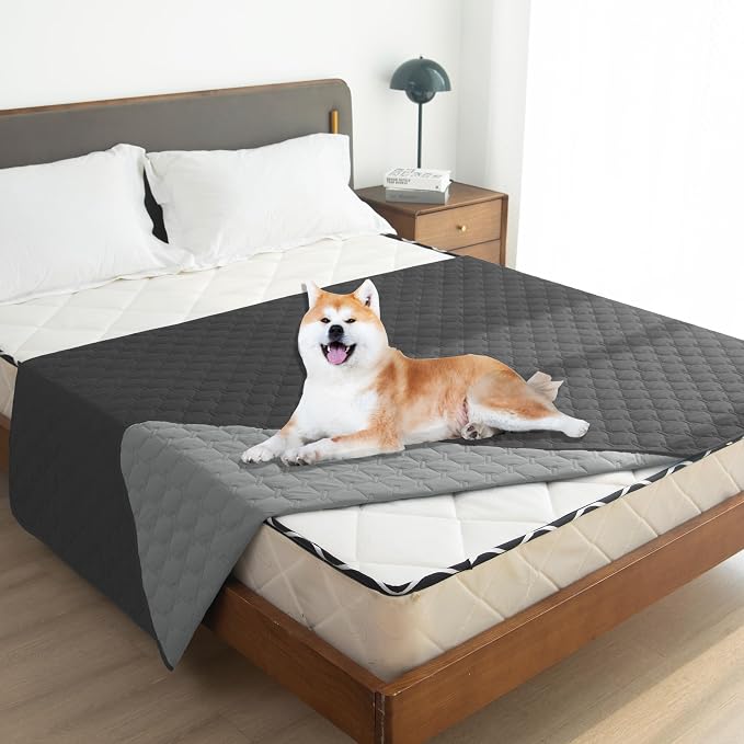 gogobunny 100% Double Sided Waterproof Dog Blanket Soft Pet Bed Cover Reversible Protect Furniture Couch Sofa Car for Puppy Large Dog Cat (Dark Charcoal/Light Charcoal, 82x120 Inch (Pack of 1)) - Image 6