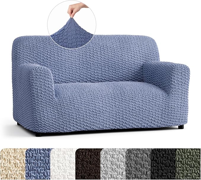 PAULTO BY GA.I.CO. Stretch Sofa Slipcovers – Soft Elastic Fabric Couch Cover for Armchair Loveseat 3-Seater & 4-Seater Sofa Cover – Non-Slip Furniture Protector Washable - Blue (40"-63" Wide) by PAULATOBYGAICO