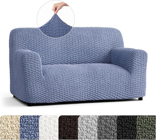 PAULTO BY GA.I.CO. Stretch Sofa Slipcovers – Soft Elastic Fabric Couch Cover for Armchair Loveseat 3-Seater & 4-Seater Sofa Cover – Non-Slip Furniture Protector Washable - Blue (40"-63" Wide) by PAULATOBYGAICO