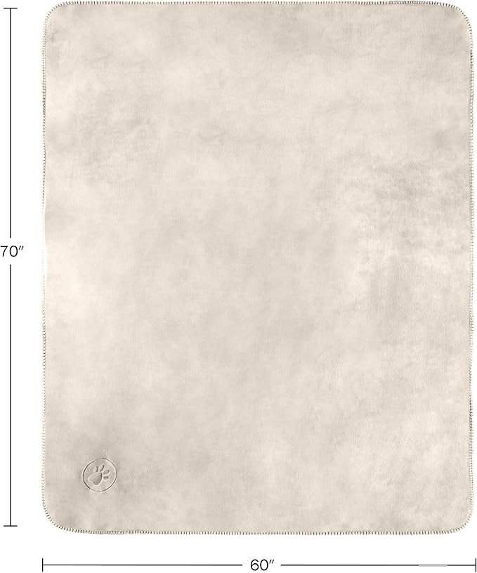 PETMAKER Dog Blanket - 60x70in Reversible Sherpa Blanket - Throw Blankets for Bed, Couch, Crate, or Car - Machine Washable Puppy Essentials (Cream) - Image 3