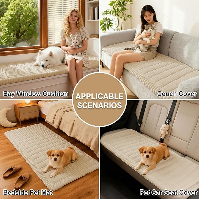 hyha Couch Cover for Dogs, Washable Non Slip Plush Flannel Sofa Protector | Thick Flannel, Silicone Anti-Slip Backing, Pet Hair & Scratch Protection, Fits Sofa & Loveseat (35.4" x 63") - Image 4
