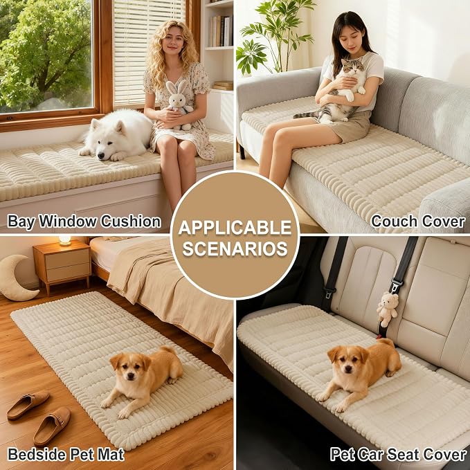 hyha Couch Cover for Dogs, Washable Non Slip Plush Flannel Sofa Protector | Thick Flannel, Silicone Anti-Slip Backing, Pet Hair & Scratch Protection, Fits Sofa & Loveseat (27.6" x 70.9") - Image 4