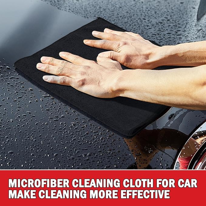 AIDEA Microfiber Cleaning Cloth 24 Pack, Microfiber Towels for Cars, Soft & Absorbent Cleaning Rags, Premium Lint Free Shop Towels for House, Kitchen, Car, 12inx16in - Image 2