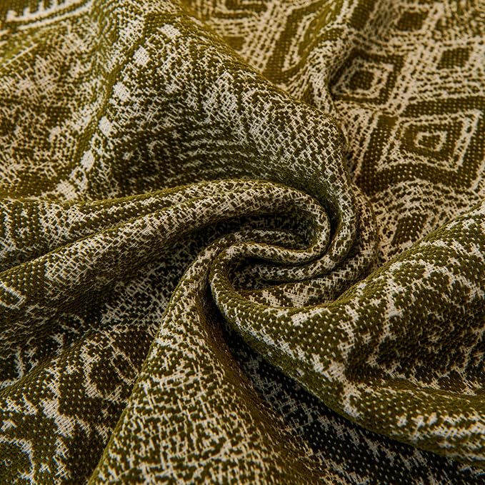 DREAMINGO Dark Green Couch Protector Boho Sofa Covers for 3 Cushion Couch Geometric Jacquard Soft Chenille Furniture Cover for Dogs Washable Vintage Sofa Slipcovers for Sectional, 71"x134" - Image 5
