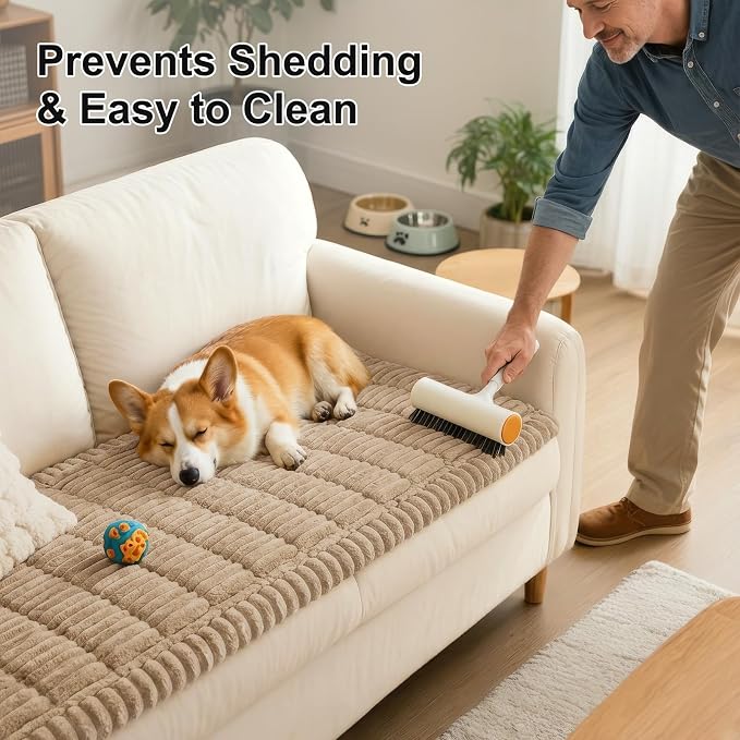 Smiry Couch Cover for Dogs, Non Slip Washable Sofa Protector for Pets | Soft Furniture Cover for Leather & Fabric Couches, Cozy Protect Against Fur, Dirt & Messes, Pet Friendly, 27.6"x70.9" - Image 7