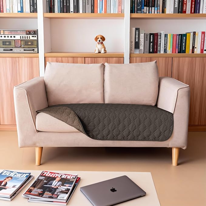 gogobunny 100% Double Sided Waterproof Dog Blanket Soft Pet Bed Cover Reversible Protect Furniture Couch Sofa Car for Puppy Large Dog Cat (Dark Coffee/Light Coffee, 32x53 Inch (Pack of 1)) - Image 9
