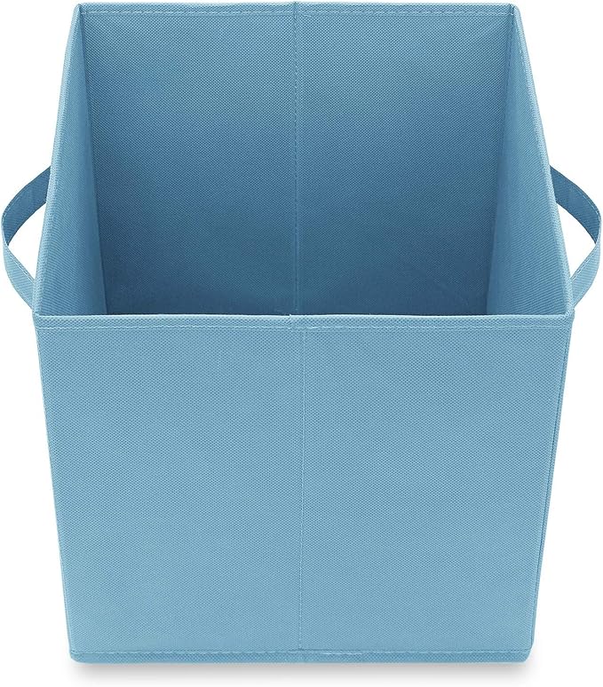 Casafield Set of 12 Collapsible Fabric Cube Storage Bins, Baby Blue - 11" Foldable Cloth Baskets for Shelves, Cubby Organizers & More - Image 4