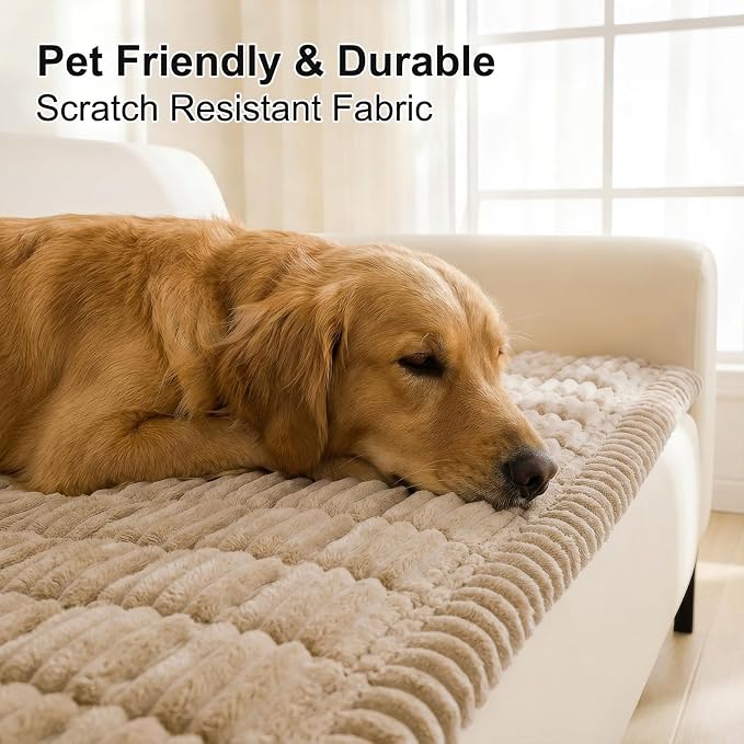 Smiry Couch Cover for Dogs, Non Slip Washable Sofa Protector for Pets | Soft Furniture Cover for Leather & Fabric Couches, Cozy Protect Against Fur, Dirt & Messes, Pet Friendly, 27.6"x70.9" - Image 3