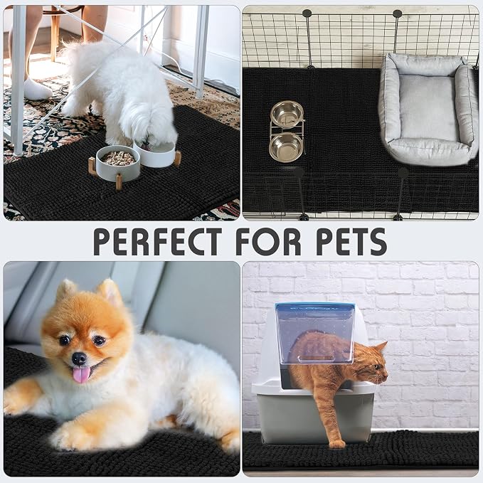 Amylove 4 Pcs Guinea Pig Cage Liner 16 x 24 Inch Washable Chenille Pee Pads Pet Dog Cat Bedding Training Mat Reusable for Small Animals Puppy Bunny Hamster Chinchilla - Image 4