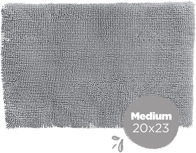 Soggy Doggy Crate Mate Dog Bed - Microfiber Chenille Mat, Travel Bed for Dog - Ultra-Absorbent Kennel Plush Pad (Gray, Medium 20” x 30”) | Reversible chenille pad; absorbs 7x its weight; fits wire, plastic crates & cars; puppy to senior dog; quick-dry - Image 4