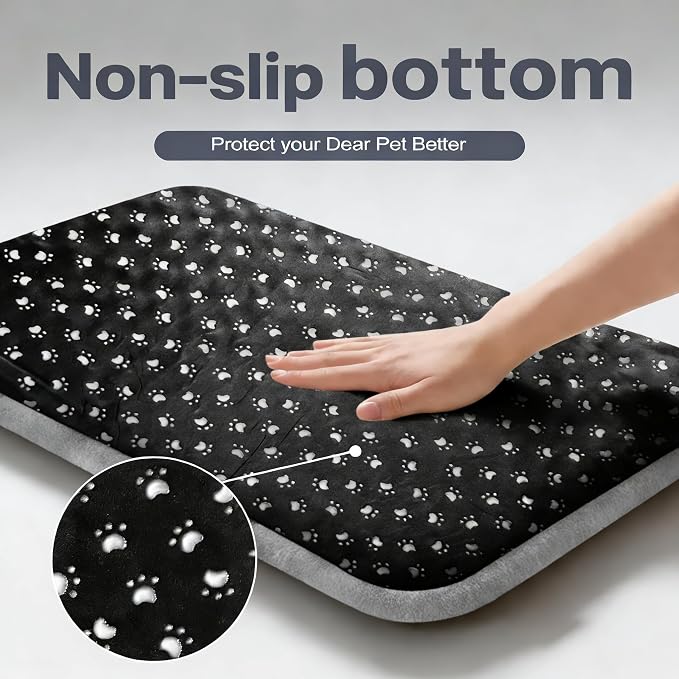 Dog Bed Mat, Reversible Crate Pad & Cute Dog Bed - Machine Washable Kennel Mat with Ultra Soft (Big&Small Stars Gray, 24" L*18" W*1.5" Th) - Image 3