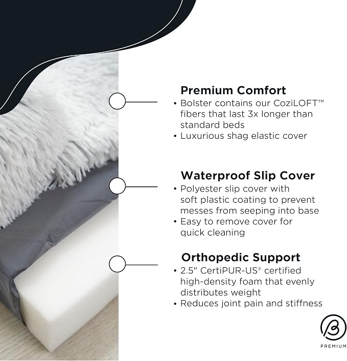 Best Friends by Sheri Nap Mat Dog Bed with Bolster - Washable Crate Pad, Removable Cover, Frost, Large, 36x21 - Image 2