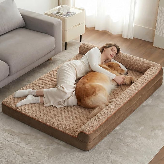 BFPETHOME Orthopedic XXL Dog Beds Large Sized Dog, Washable Dog Sofa Bed | Removable Cover, Waterproof Lining, Non-Slip Bottom, Large Pet Couch for Big Dogs, Cozy Shared Sleeping Dog Bed for Indoor by BFPETHOME