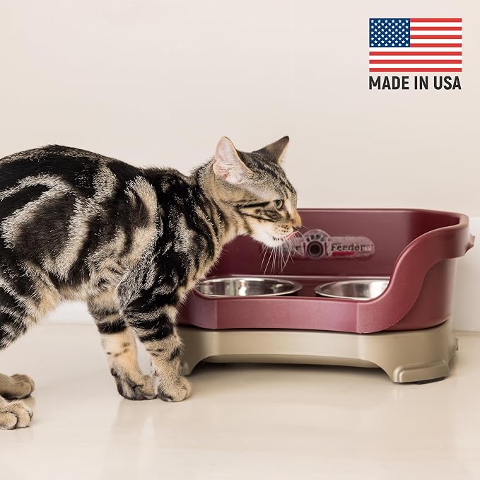 Neater Pet Brands Feeder Deluxe for Cats - Cranberry (200) - Image 2