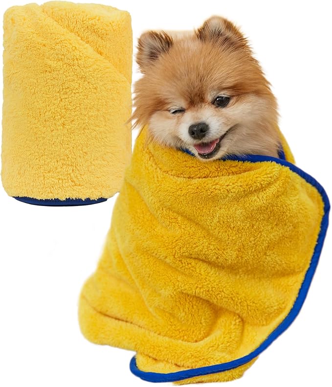 PETHROOM Ultra Absorbent Pet Towel | Quick-Drying, Soft Microfiber Dog & Cat Bath Towel | Lightweight, Durable, Fast Water-Soaking | Ideal for All Breeds (Medium) 15.7" x 31.5" by PETHROOM