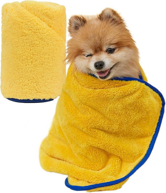 PETHROOM Ultra Absorbent Pet Towel | Quick-Drying, Soft Microfiber Dog & Cat Bath Towel | Lightweight, Durable, Fast Water-Soaking | Ideal for All Breeds (Medium) 15.7" x 31.5" by PETHROOM