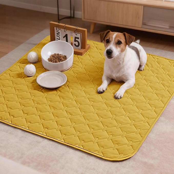 gogobunny 100% Double-Sided Waterproof Dog Bed Cover Pet Blanket Sofa Couch Furniture Protector for Puppy Large Dog Cat, Reversible (30x30 Inch (Pack of 1), Dark Yellow/Light Yellow) - Image 5