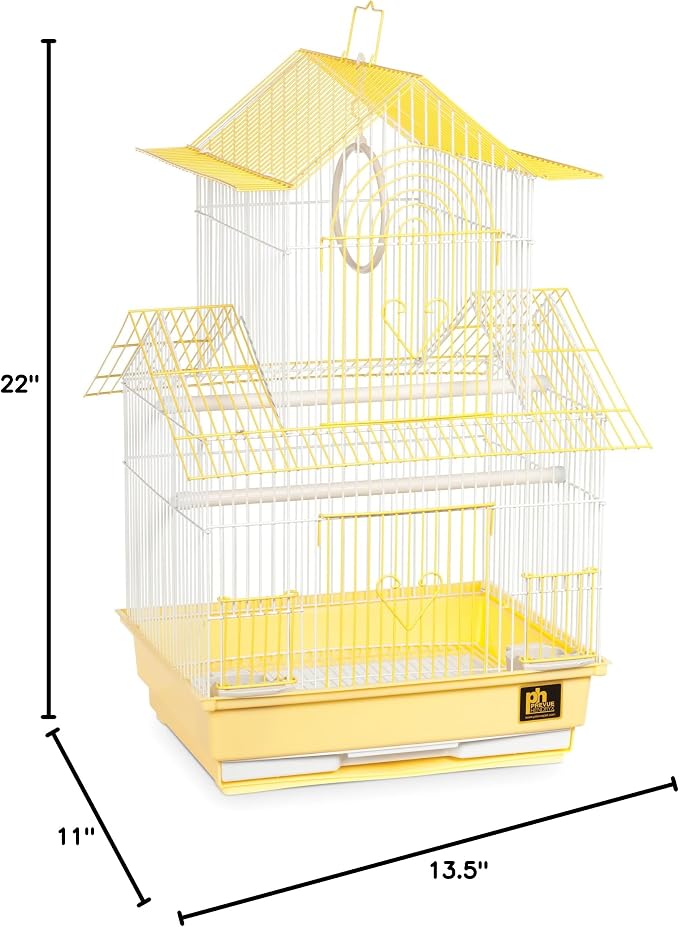 Prevue Hendryx SP1720-1 Shanghai Parakeet Cage, Yellow and White - Image 2
