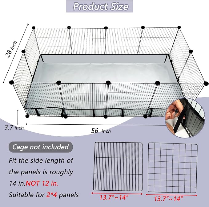 DZWLKJ Guinea Pig Cage Liner, Waterproof and Washable Base, 28"X56", Suitable for Rabbits, Bunny, Chinchillas, Hedgehog, Ferrets and Other Small Animals - Image 2
