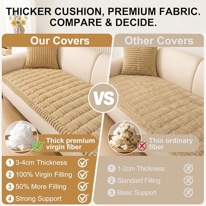 Smiry Couch Cover for Dogs, Non Slip Washable Sofa Protector for Pets | Soft Furniture Cover for Leather & Fabric Couches, Cozy Protect Against Fur, Dirt & Messes, Pet Friendly, 27.6"x88" - Image 4