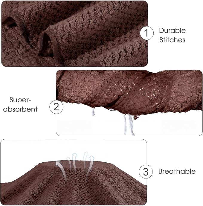 Newwiee 4 Pcs Oversized Bath Towel 40'' x 80'' Bath Sheet,Dark Colors | Fluffy Microfiber Quick Dry, Extra Large Bathroom Towel, Soft Absorbent Adult Shower Sheet, Fall Halloween Decor, Spa Beach - Image 4