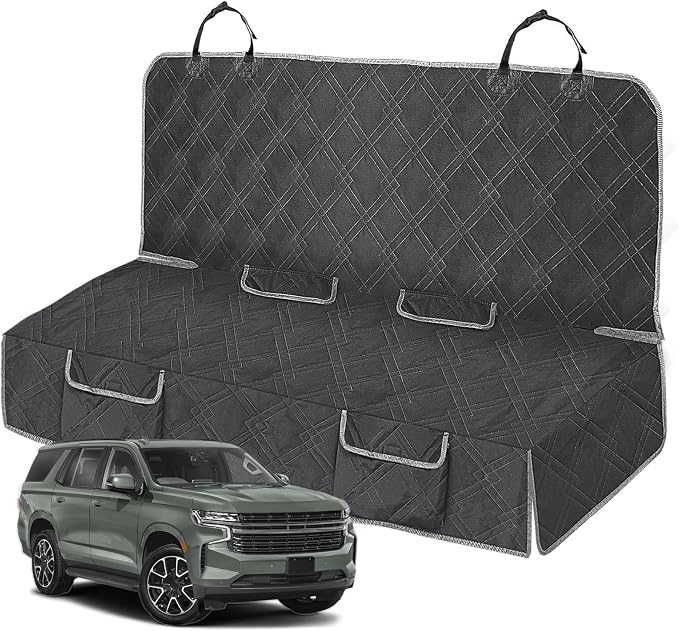 Dog Seat Cover for Full-Size SUV, Pet Car Bench Back Seat Cover | for Ford Expedition, Chevy Tahoe/Suburban, Dodge Durango, GMC Yukon/Yukon XL, Cadillac Escalade/ESV, Jeep Wagoneer by Kistrba
